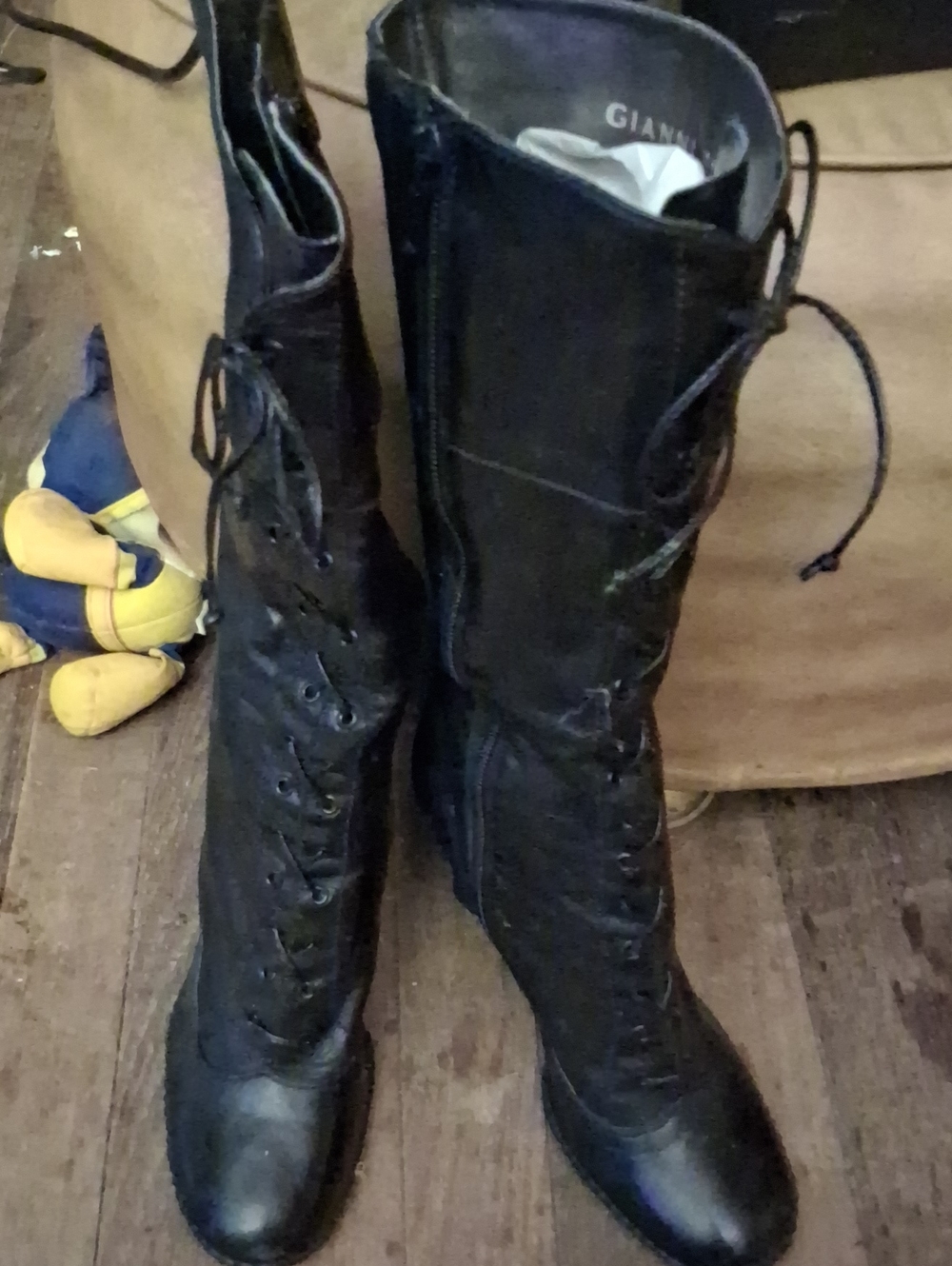 Gianni Bini Black Lace-Up Knee-High Boots